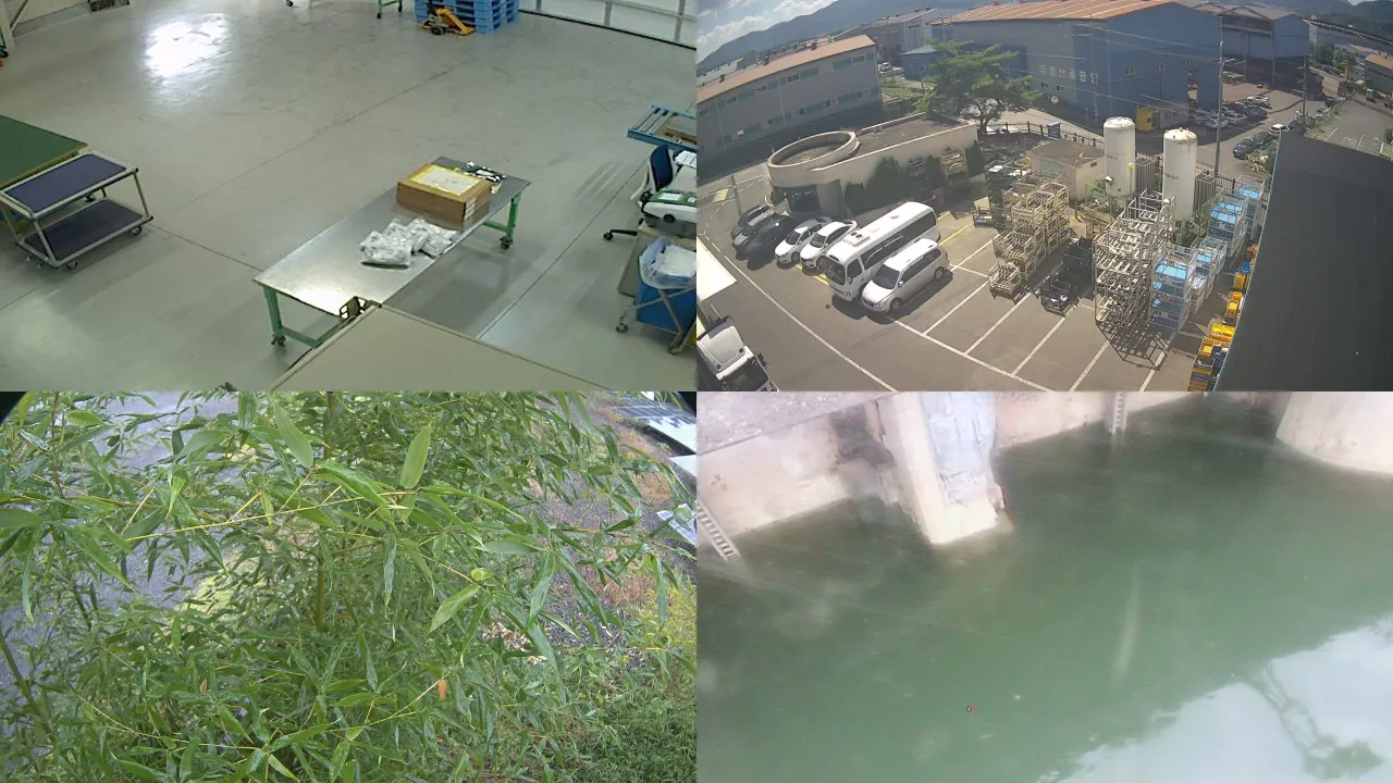 Four public camera feeds on one screen, before the set touches them