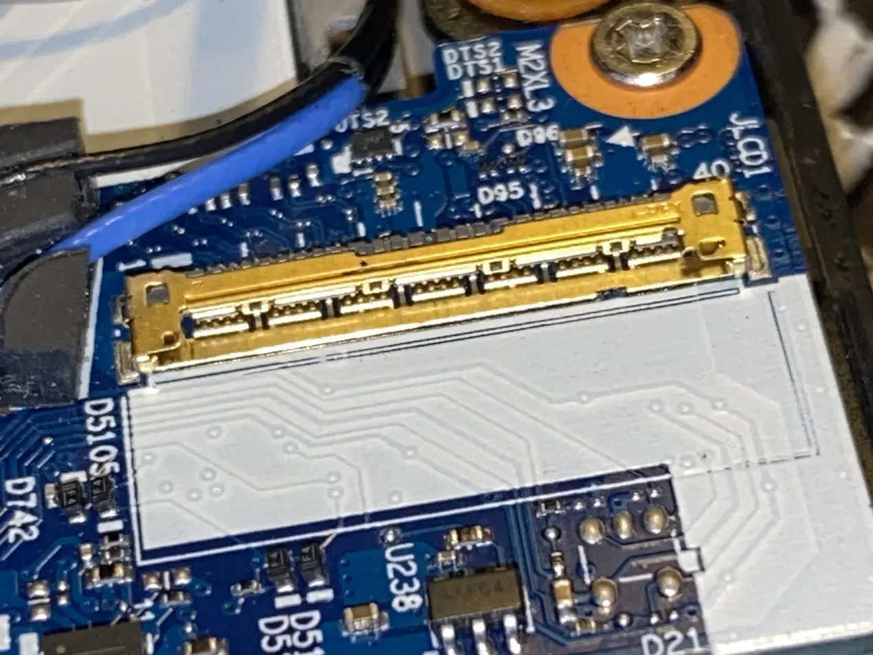 JLCD1 on the board, with U238 and the ESD arrays